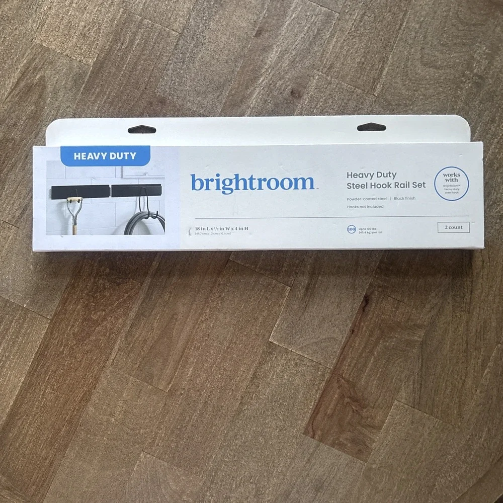 Heavy Duty Steel Hook & Rail Kit- Brightroom